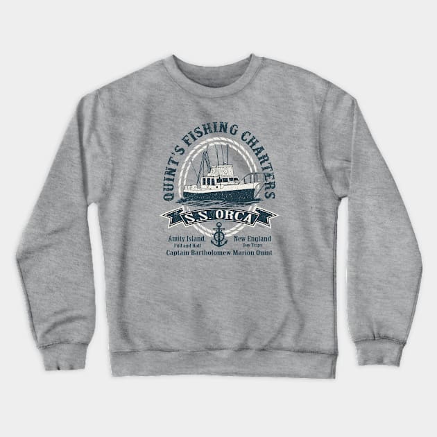 Captain Quint's SS Orca Lts Crewneck Sweatshirt by Alema Art